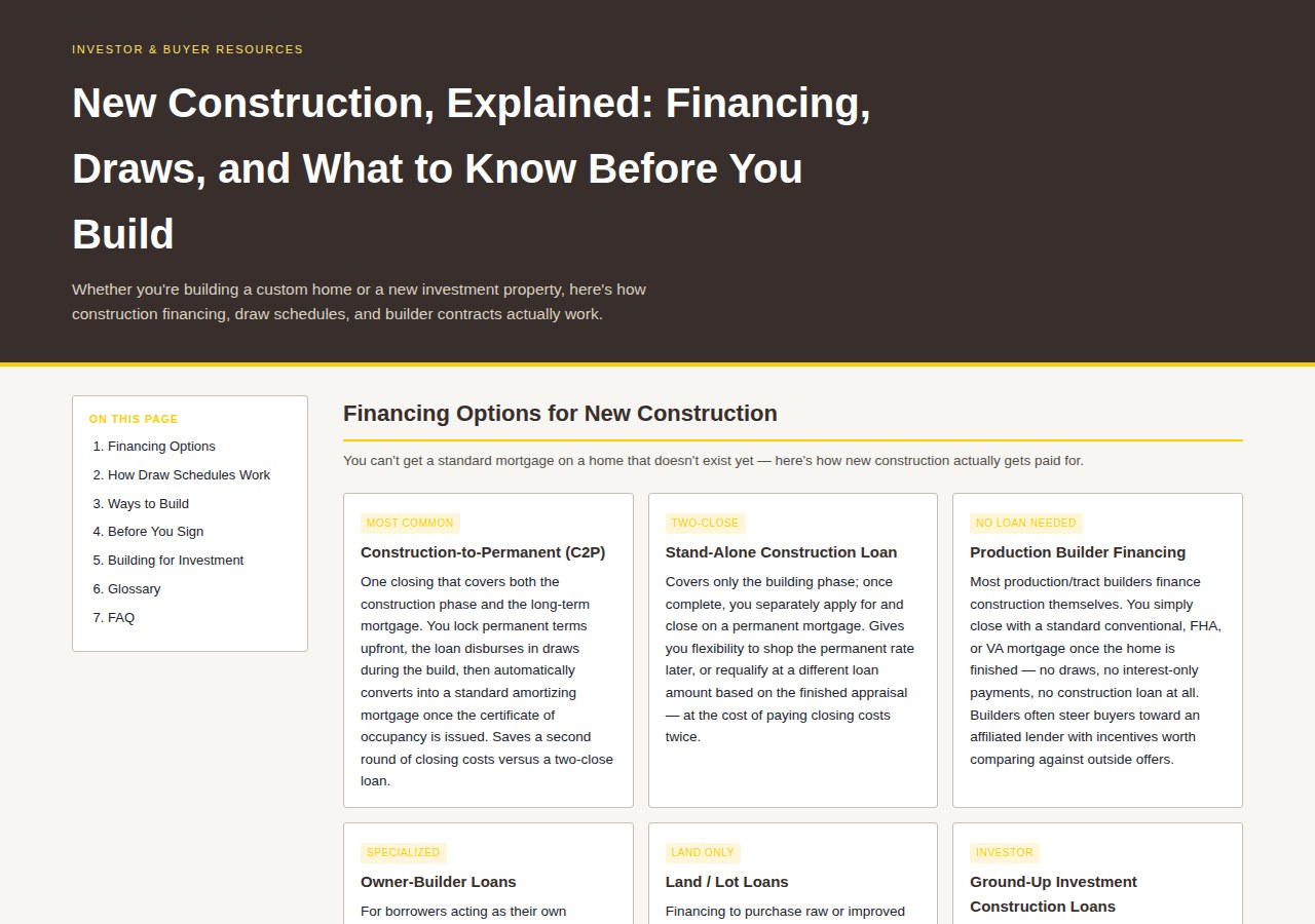 New Construction Guide preview